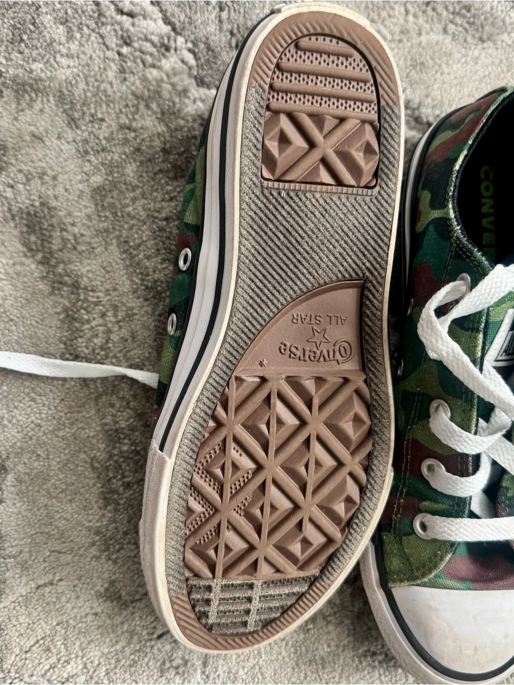 Converse Kids Low Top Camouflage Sneakers - Green/Black